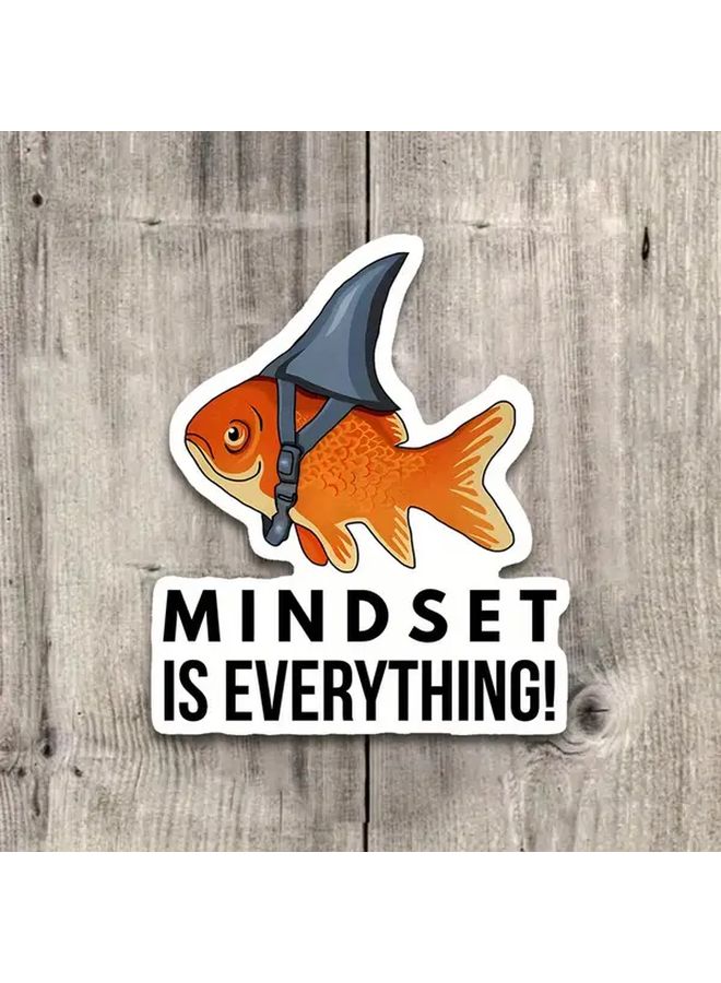 Mindset Is Everything Shark Vinyl Sticker 3pcs Glossy Reusable Decal For Laptops Water Bottles - Image 5